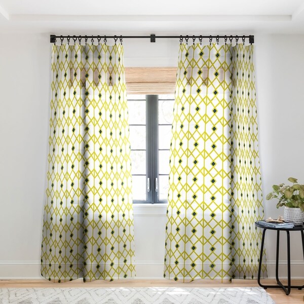 Heather Dutton Annika Diamond Citron Single Panel Sheer Curtain - 50 x 84. Opens flyout.