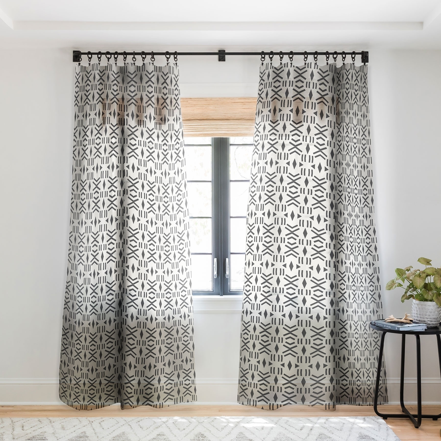 Shop Holli Zollinger Geo Mudcloth Single Panel Sheer Curtain 50