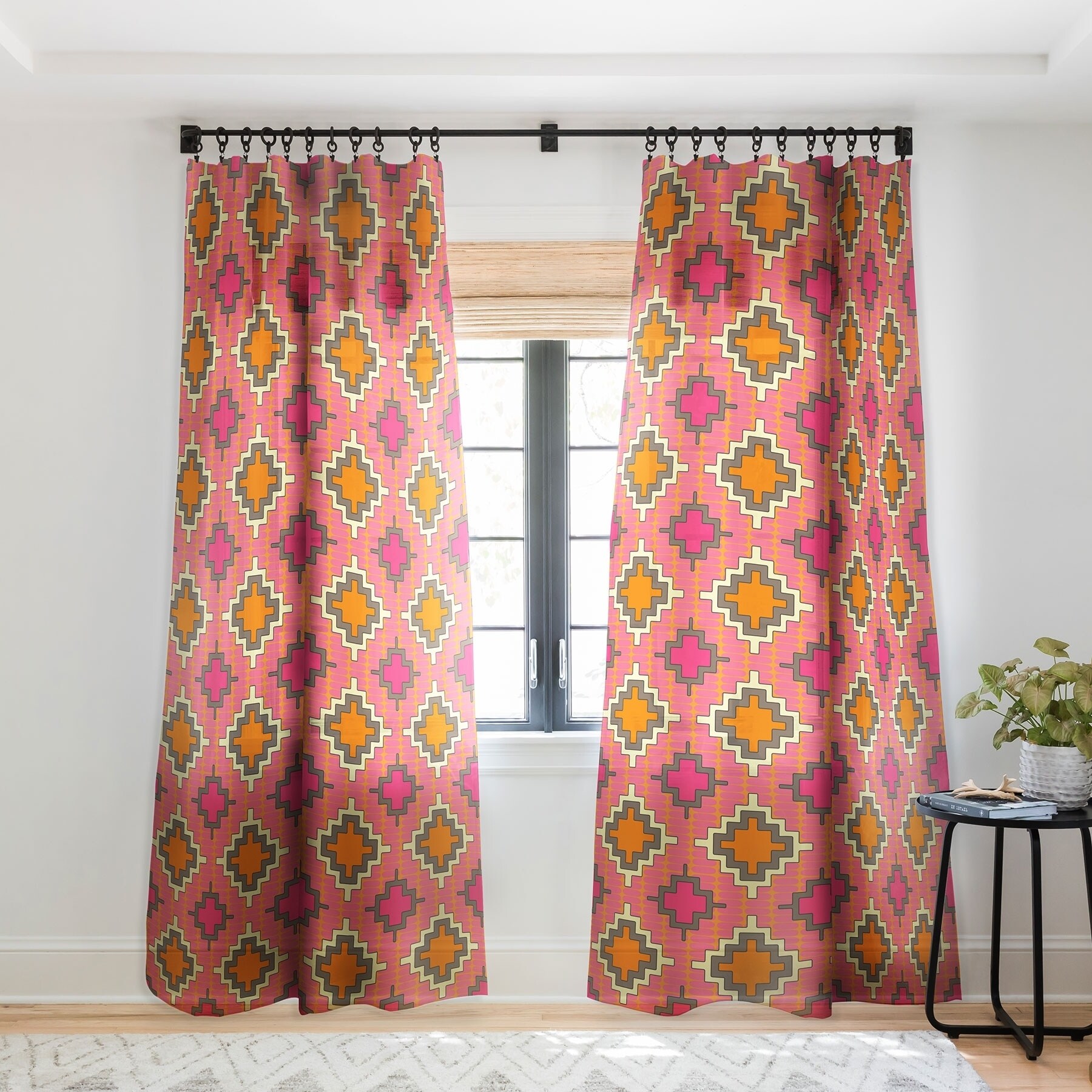 Shop Sharon Turner Tangerine Kilim Single Panel Sheer Curtain 50