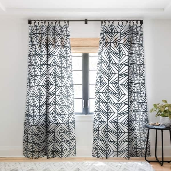 slide 1 of 2, Heather Dutton Facets Optic Single Panel Sheer Curtain - 50 x 84