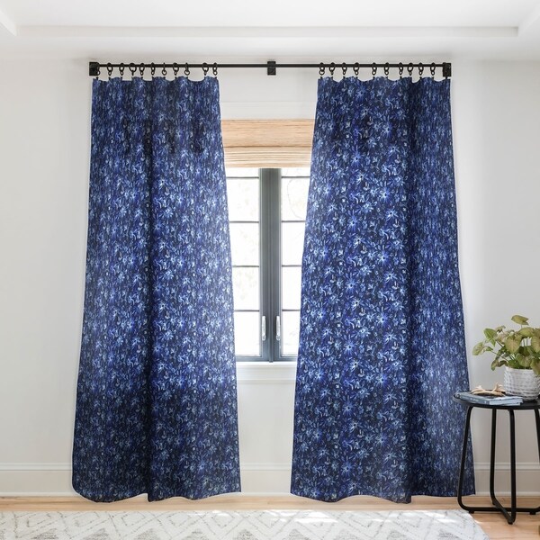 Schatzi Brown Lovely Fl Dark Blue Single Panel Sheer Schatzi Brown Lovely Fl Dark Blue