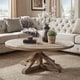 preview thumbnail 2 of 7, Benchwright Rustic X-base Round Pine Wood Coffee Table by iNSPIRE Q Artisan