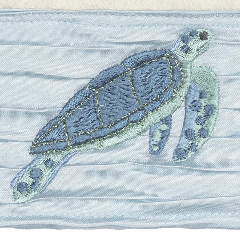 Authentic Hotel and Spa Turkish Cotton Turtles Embroidered Cream 4-piece Washcloth Set