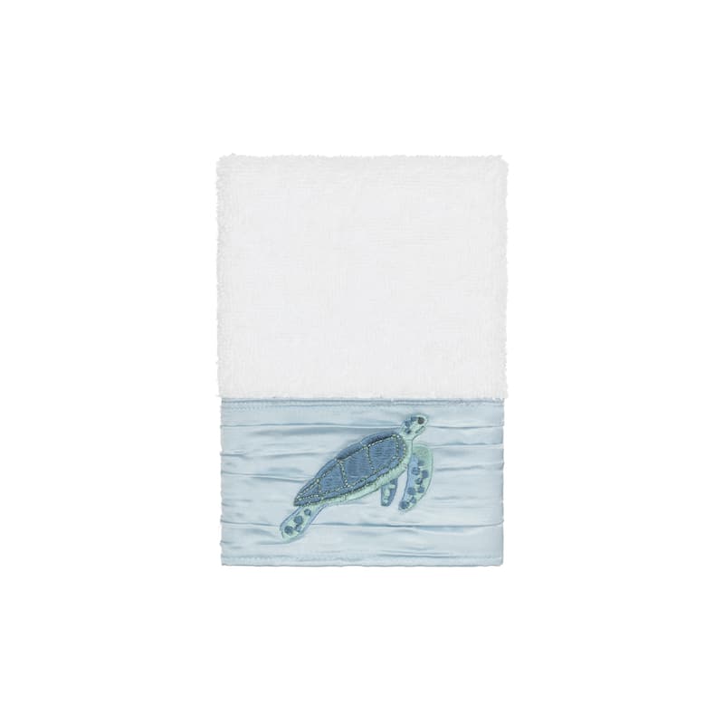Authentic Hotel and Spa Turkish Cotton Turtles Embroidered White 3-piece Towel Set