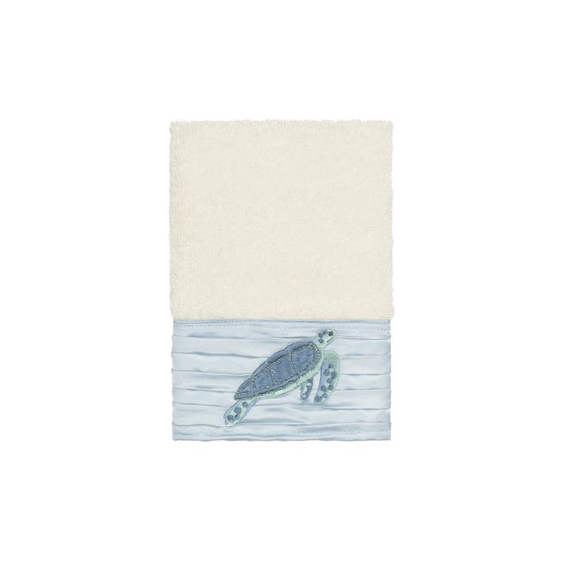 Authentic Hotel and Spa Turkish Cotton Turtles Embroidered Cream 3-piece Towel Set