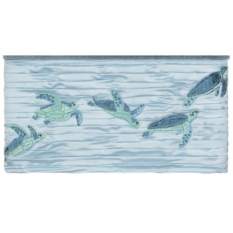 Authentic Hotel and Spa Turkish Cotton Turtles Embroidered Teal Blue 2-piece Bath Towel Set