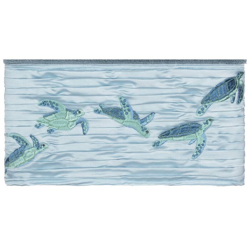 Authentic Hotel and Spa Turkish Cotton Turtles Embroidered Teal Blue 4-piece Towel Set