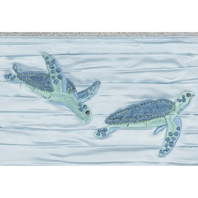 Authentic Hotel and Spa Turkish Cotton Turtles Embroidered Light Grey 2-piece Towel Hand Set