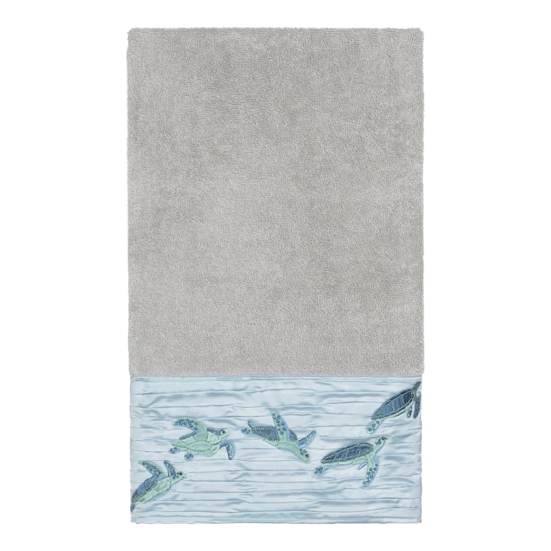 Authentic Hotel and Spa Turkish Cotton Turtles Embroidered Light Grey 3-piece Towel Set