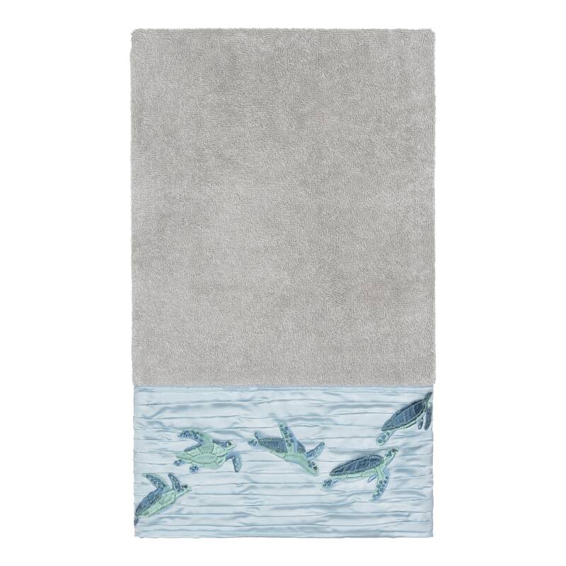 Authentic Hotel and Spa Turkish Cotton Turtles Embroidered Light Grey 8-piece Towel Set