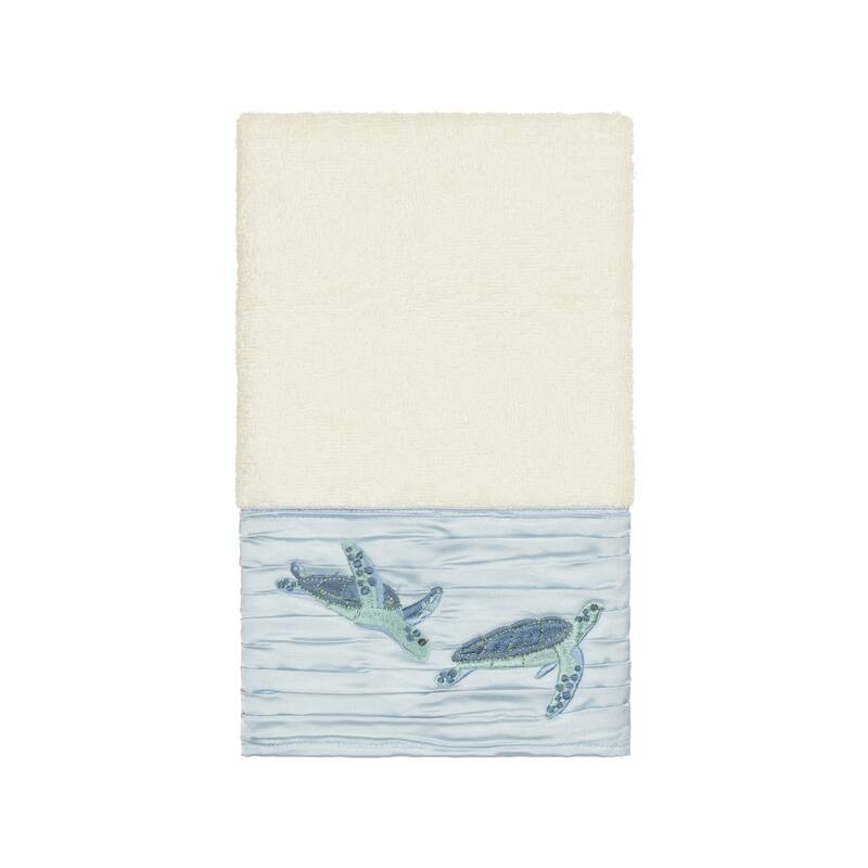Authentic Hotel and Spa Turkish Cotton Turtles Embroidered Cream 8-piece Towel Set