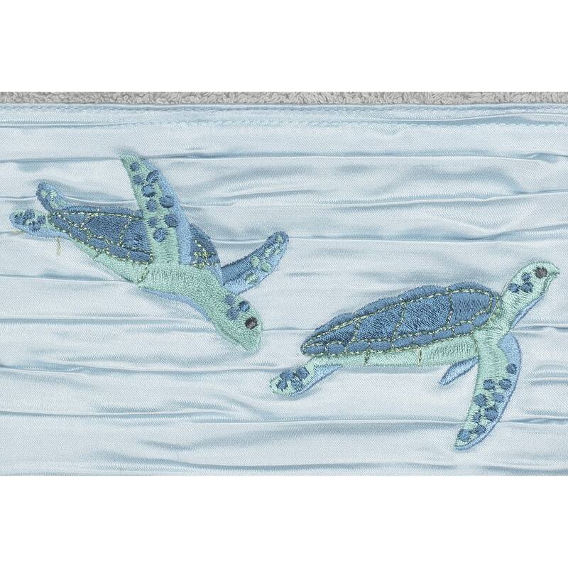 Authentic Hotel and Spa Turkish Cotton Turtles Embroidered Light Grey 4-piece Towel Set