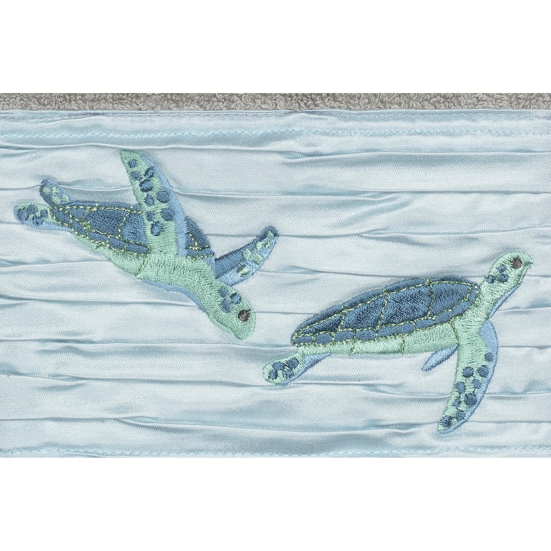Authentic Hotel and Spa Turkish Cotton Turtles Embroidered Dark Grey 4-piece Towel Set