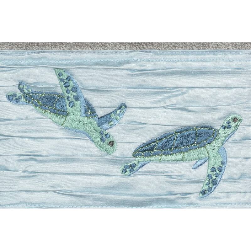 Authentic Hotel and Spa Turkish Cotton Turtles Embroidered Dark Grey 2-piece Towel Hand Set
