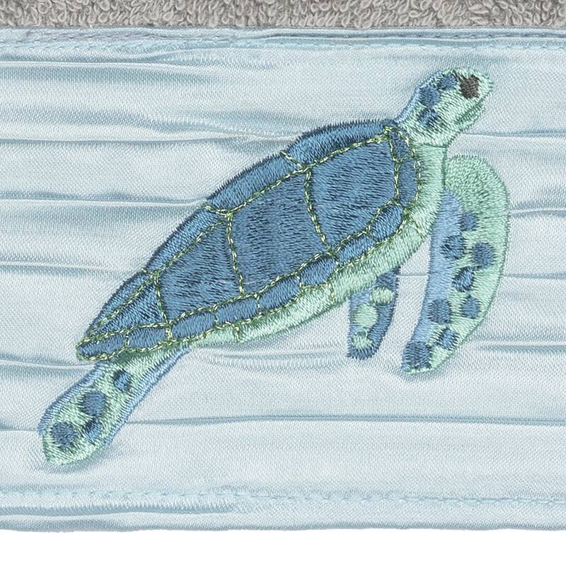 Authentic Hotel and Spa Turkish Cotton Turtles Embroidered Dark Grey 3-piece Towel Set