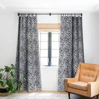 Little Arrow Design Co Arcadia Herringbone In Black Blackout Curtain Panel