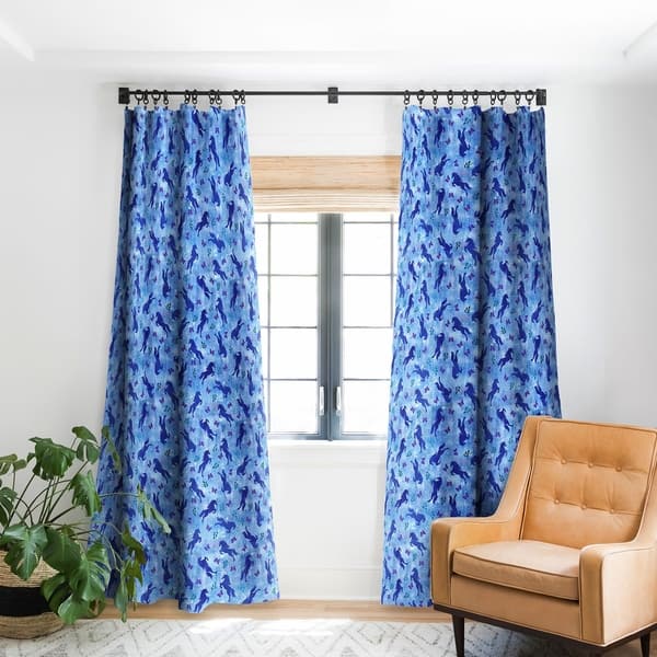 Schatzi Brown Unicorn Toss Light Blue Blackout Curtain Panel Schatzi Brown Unicorn Toss Light Blue Blackout Curtain Panel