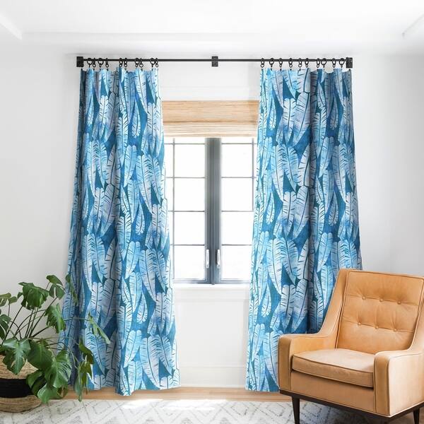 Shop Schatzi Brown Island Goddess Leaf Turquoise Blackout Curtain