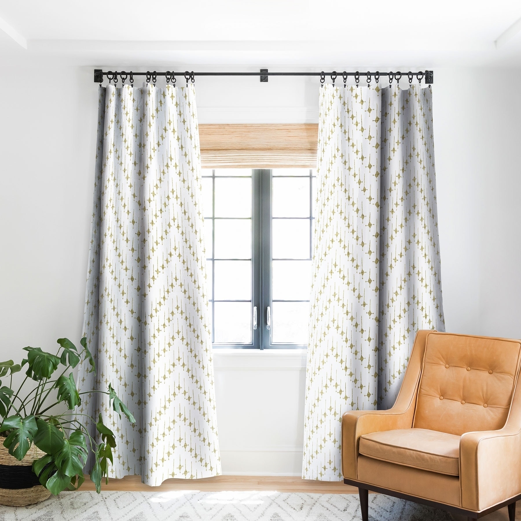 tan window curtains