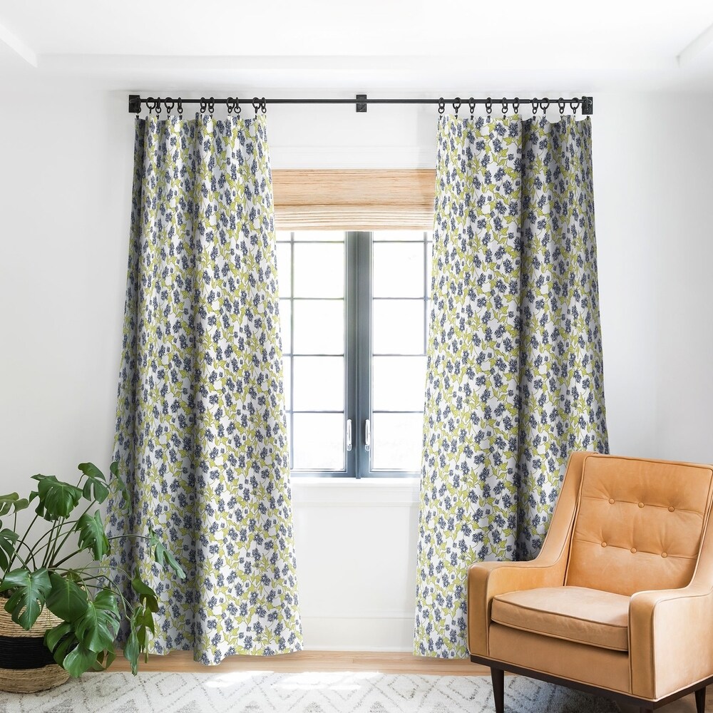 Lily Floral Luxury Curtain Panels with Grommets and Decorative Border Mirabel 