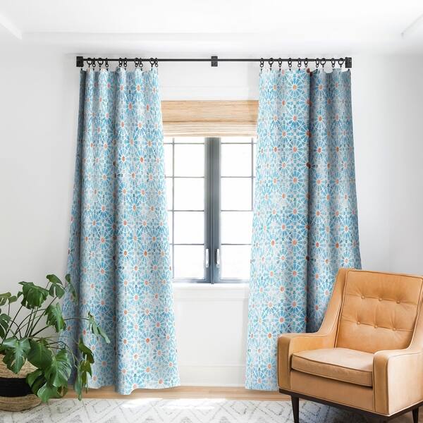 Schatzi Brown Hara Tiles Light Blue Blackout Curtain Panel Schatzi Brown Hara Tiles Light Blue Blackout Curtain Panel