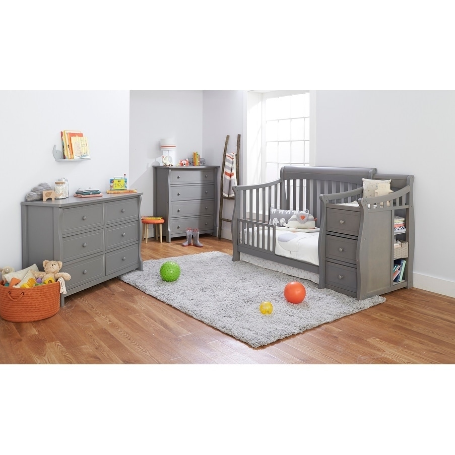 weathered gray crib