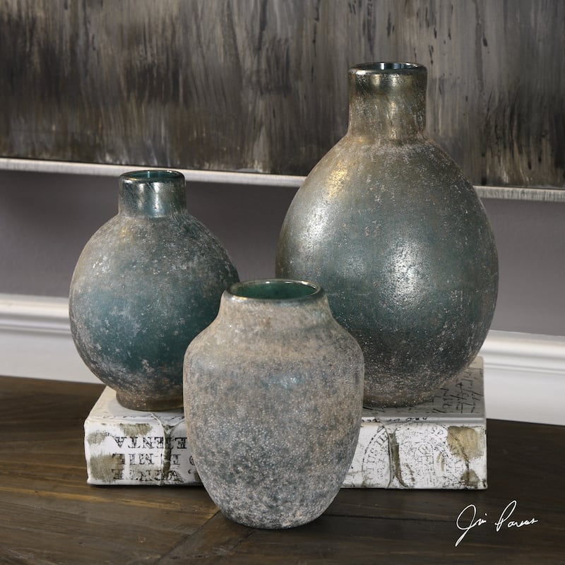 Uttermost Mercede Blue-green Vases (Set of 3)