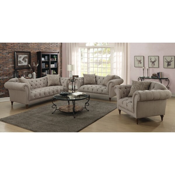 Alasdair Traditional Light Brown Sofa Free Shipping Today Alasdair Traditional Light Brown Sofa