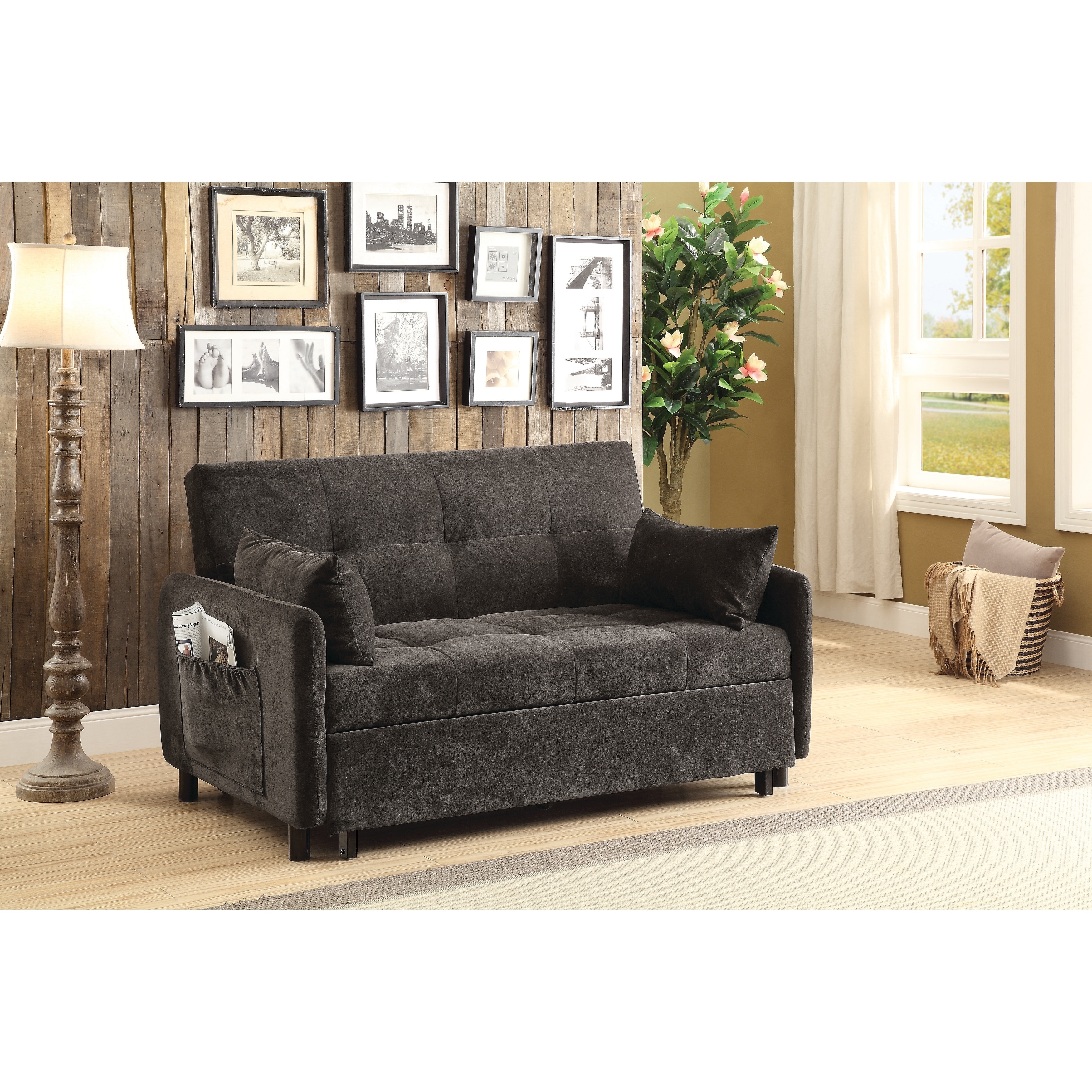 Transitional Dark Brown Sofa Bed Transitional Dark Brown Sofa Bed