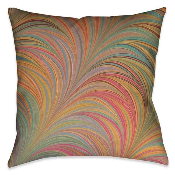 Laural Home Multi-Color Waves Outdoor Decorative Pillow
