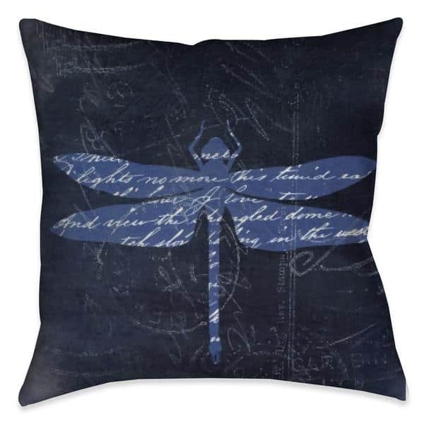 Laural Home Meditation Dragonfly II Outdoor Decorative Pillow