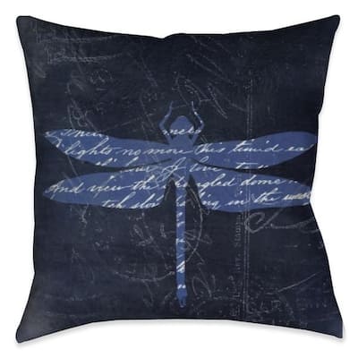 Laural Home Meditation Dragonfly II Outdoor Decorative Pillow