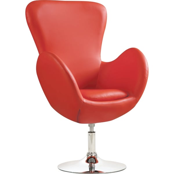 Shop Contemporary Red Swivel Accent Chair - On Sale - Free Shipping