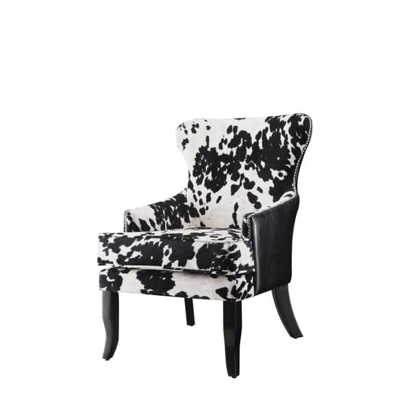 slide 2 of 3, Coaster Furniture Trea Black and White Cowhide Print Accent Chair