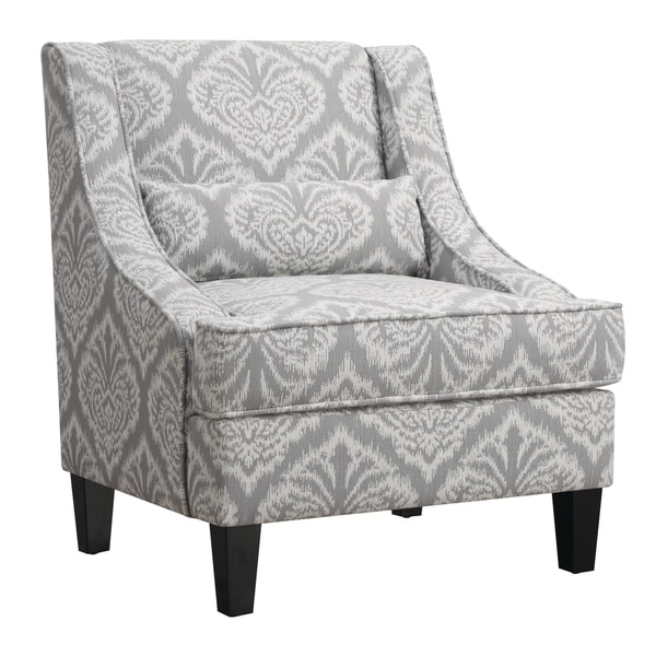 Shop Transitional Light Grey and White Jacquard Accent ...