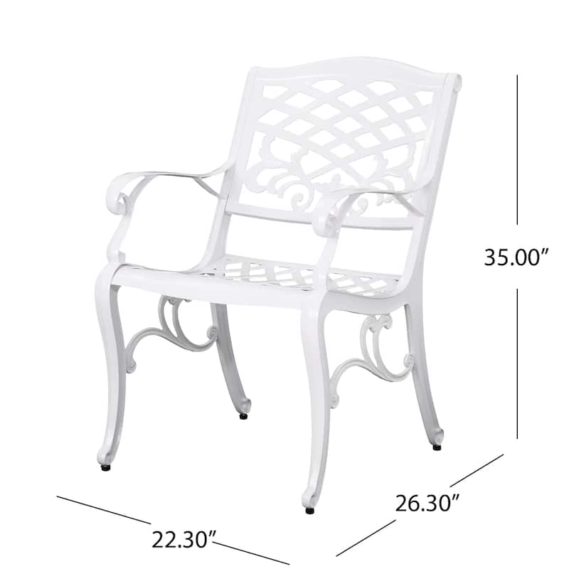 Phoenix Traditional Outdoor 4 Seater Round Cast Aluminum Dining Set by Christopher Knight Home