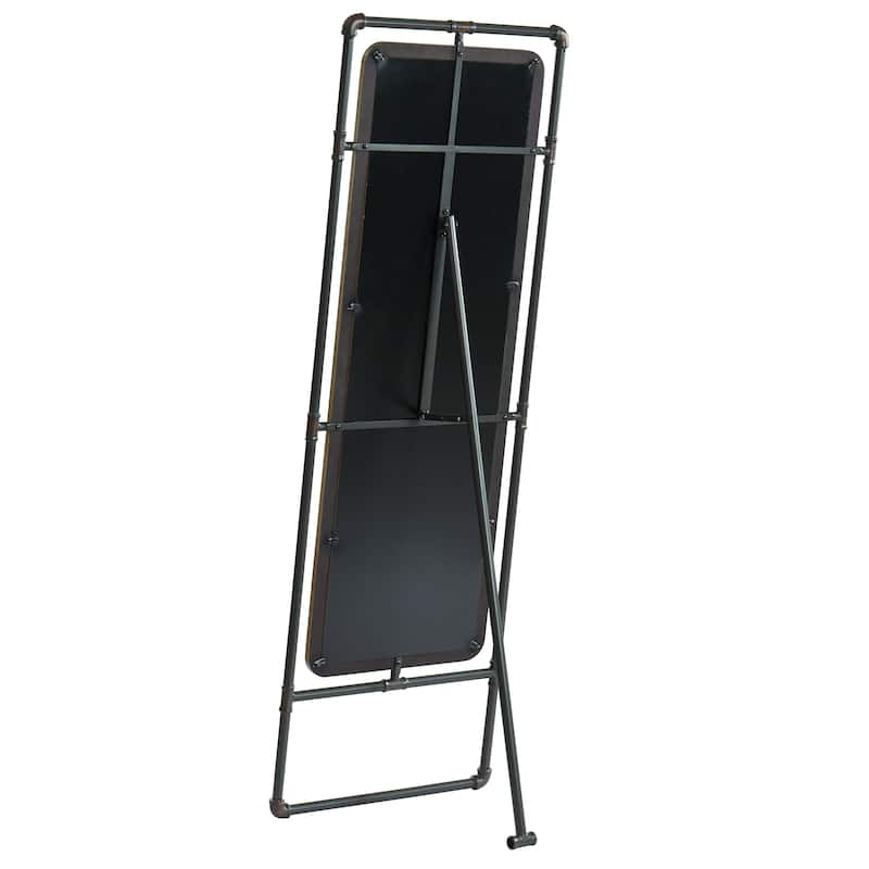 Zill Industrial Black Metal Free-standing Mirror by Furniture of America