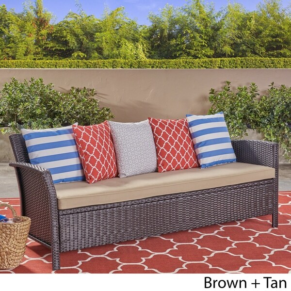 outdoor wicker 3 seater sofa