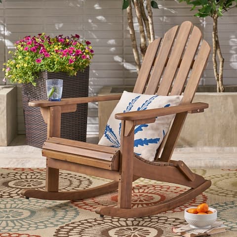 Hollywood Outdoor Adirondack Acacia Rocking Chair by Christopher Knight Home