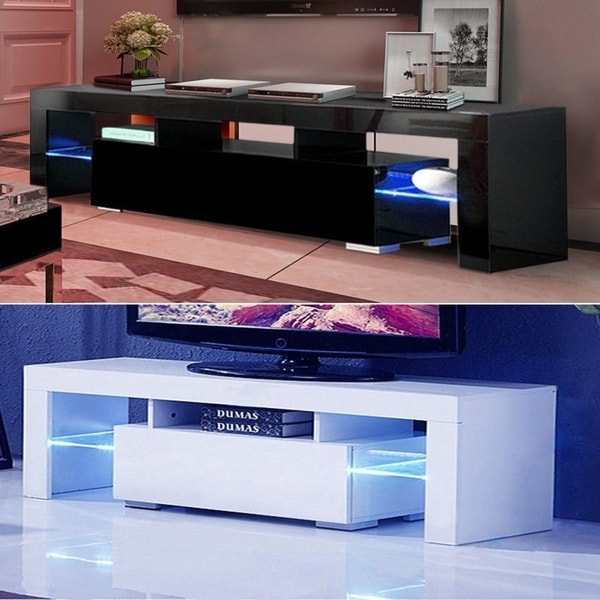 Shop 51 inch Home Furniture TV Stand Bench with LED Lights ...