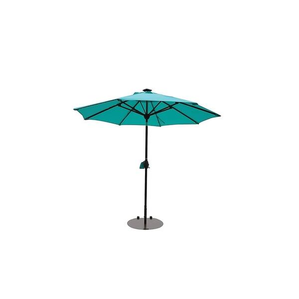 Shop Black Friday Deals On Sorara Patio Umbrella With Solar Powered 64 Led Lights 9 Turquoise Overstock 22051724