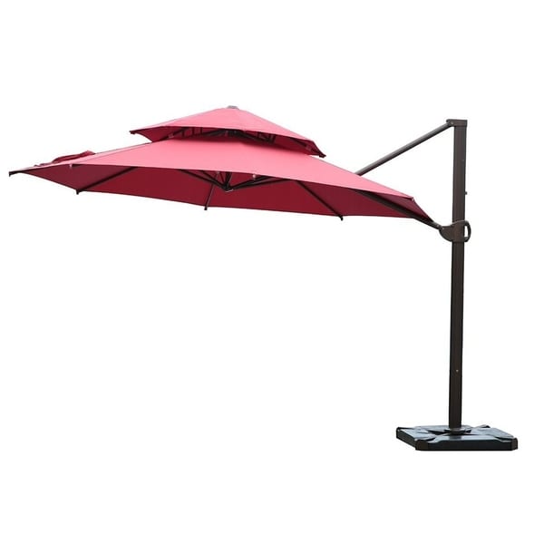 Sorara Offset Cantilever Umbrella Round Patio Hanging Sorara Offset Cantilever Umbrella Round Patio Hanging Red