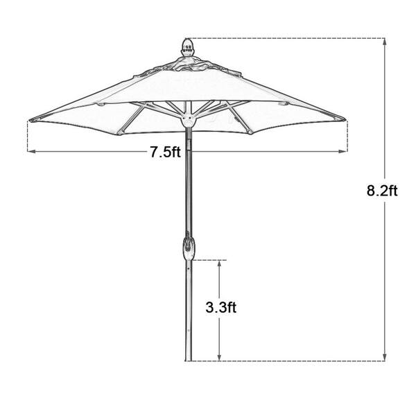 Shop Black Friday Deals On Sorara Patio Umbrella Outdoor Market Table Umbrella 7 1 2 Feet Black Overstock 22051831