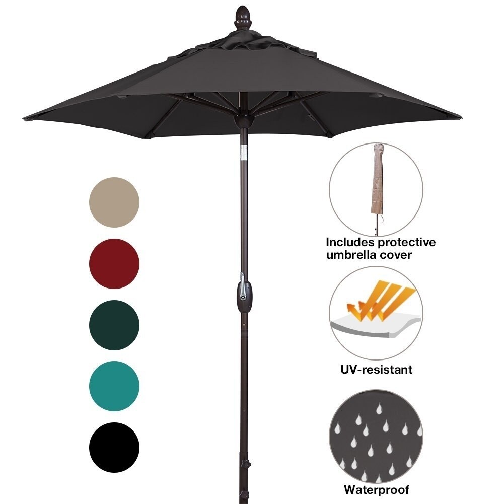 Shop Black Friday Deals On Sorara Patio Umbrella Outdoor Market Table Umbrella 7 1 2 Feet Black Overstock 22051831