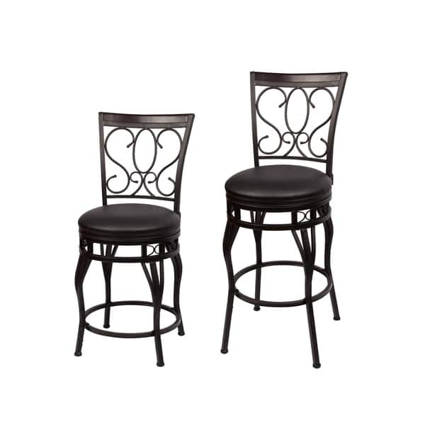 Shop Espresso Adjustable Height Swivel Bar Stool Overstock