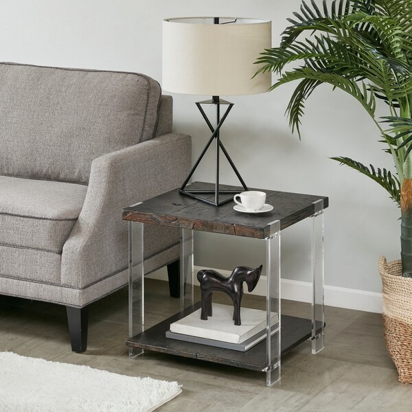 Madison Park Alford Dark Brown End Table - 22"w x 22"d x 21"h