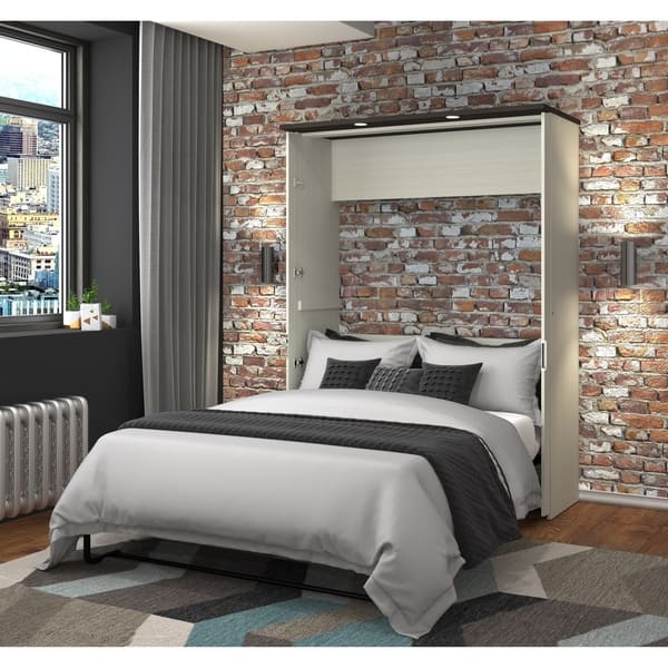 Shop Bestar Lumina Full Wall Bed With Desk Free Shipping
