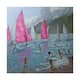 Andrew Macara 'Pink and White Sails, Lefkas' Canvas Art - Bed Bath ...