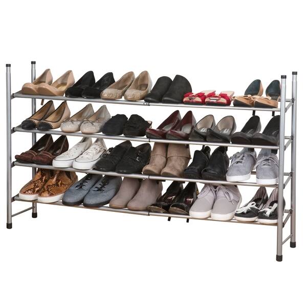 Shop Black Friday Deals On Simplify 4 Tier Expandable Shoe Rack In Grey 4 Tier Overstock 22065819