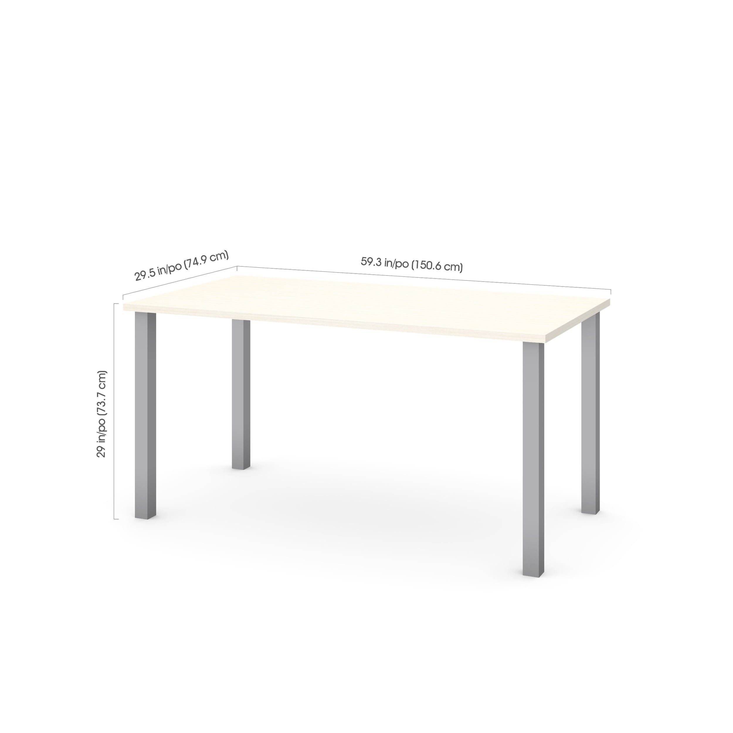 Shop Bestar 30 X 60 Table With Square Metal Legs Overstock
